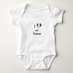 I Love My Grandmother Italian Heart Baby Outfit Bodysuit
