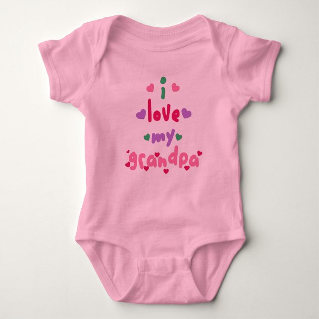 i love my grandpa baby bodysuit (Front)