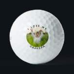 I love My Grandpa Grandchild Photo Titleist Golf Balls<br><div class="desc">Titleist Pro V1 grandchild photo golf ball "I love my Grandpa",   Grandpa birthday,  christmas,  or father's day.  Grandpa can be changed to any term of endearment.</div>