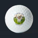 I love My Grandpa Grandchild Photo Titleist Golf Balls<br><div class="desc">Titleist Pro V1 grandchild photo golf ball "I love my Grandpa",   Grandpa birthday,  christmas,  or father's day.  Grandpa can be changed to any term of endearment.</div>