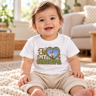 I Love My Grandpa Personalised Photo Baby T-Shirt