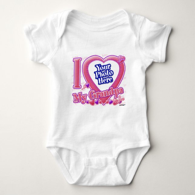 I Love My Grandpa pink/purple - photo Baby Bodysuit (Front)