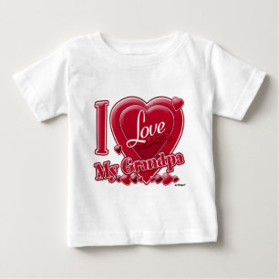 I Love My Grandpa red - heart Baby T-Shirt