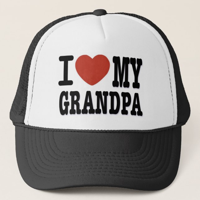 I LOVE MY GRANDPA TRUCKER HAT (Front)