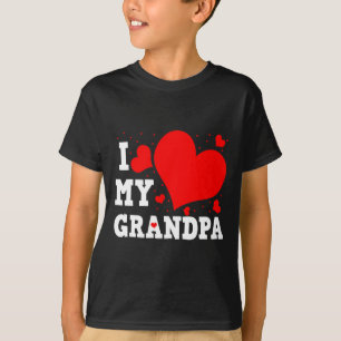 I Love My Grandpa Valentines Day Family Matching G T-Shirt