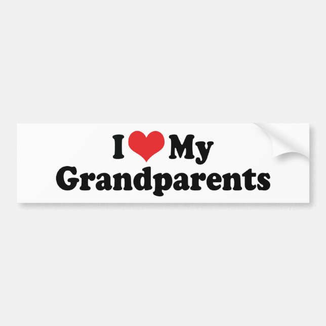I Love My Grandparents Bumper Sticker (Front)