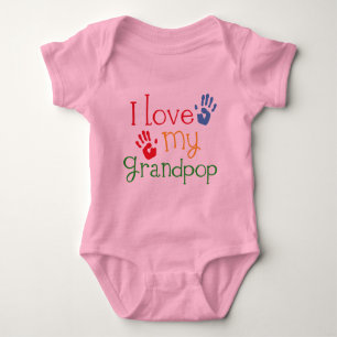 I Love My Grandpop (Handprints) Baby Bodysuit