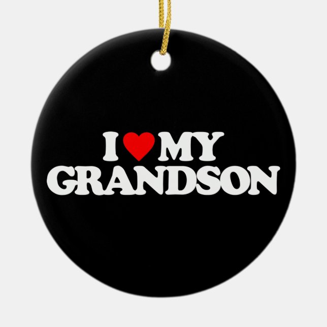 I LOVE MY GRANDSON CERAMIC TREE DECORATION (Front)