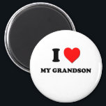 I Love My Grandson Magnet<br><div class="desc">Use the search tool at my store to find other My Grandson merchandise. I Love My Grandson products avaiable on tshirts, sweatshirts, kids shirts, infant onsies, stickers, magnets, and much more My Grandson clothing fully customisable to your specifcations. If you like what you see, please link to my store (www.zazzle.com/ilovemyshirt)...</div>