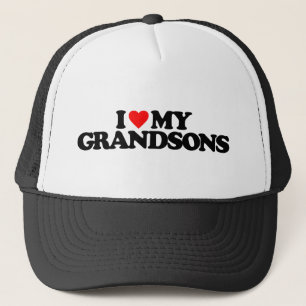 I LOVE MY GRANDSONS TRUCKER HAT