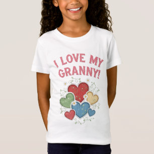 I Love My Granny Charming Country Style Hearts T-Shirt