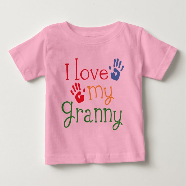 I Love My Granny Handprints Baby T-Shirt (Front)