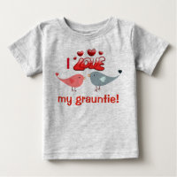 "I love my grauntie!" with lovebirds