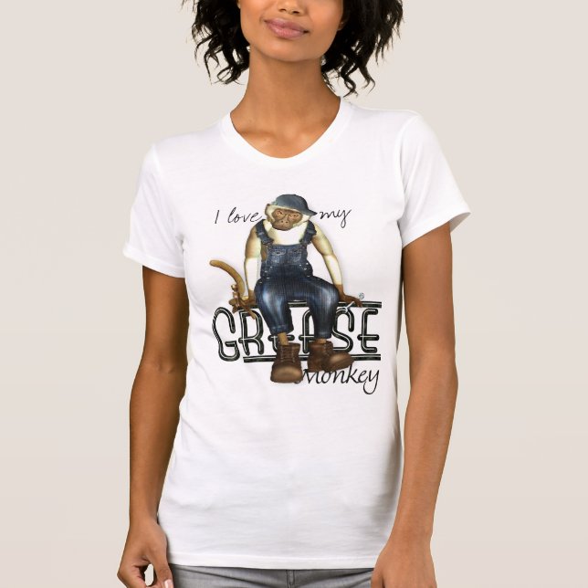 I Love My Grease Monkey Funny T-Shirts (Front)