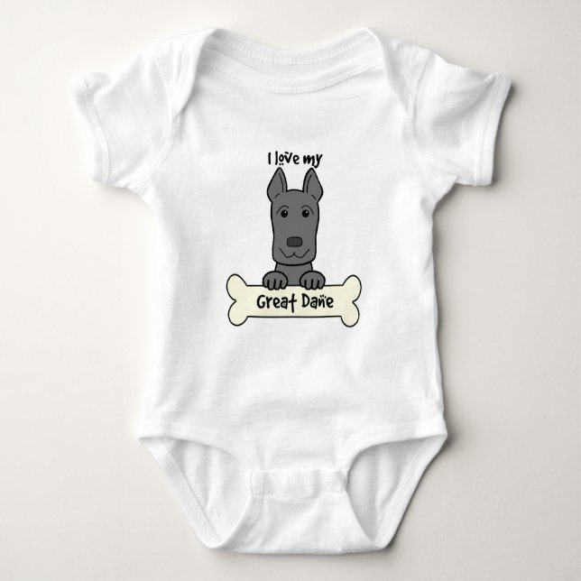 I Love My Great Dane Baby Bodysuit (Front)