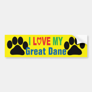 I Love My Great Dane Bumper Sticker