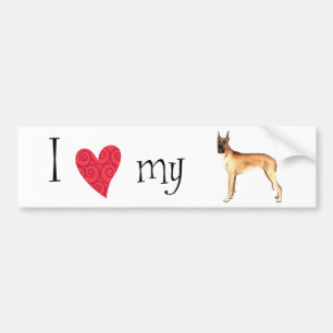 I Love my Great Dane Bumper Sticker