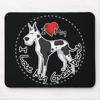 I Love My Great Dane Dog Mouse Pad