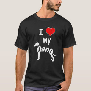 I Love My Great Dane Large Dog Animal Pet Apparel T-Shirt