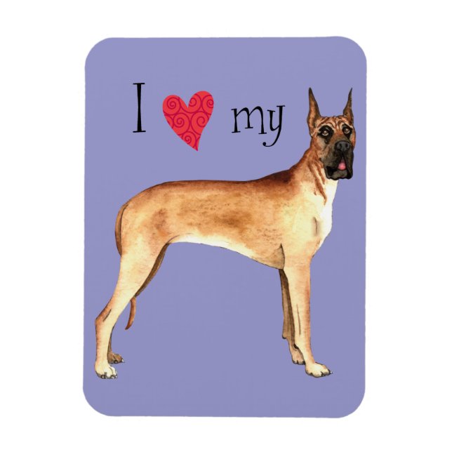 I Love my Great Dane Magnet (Vertical)