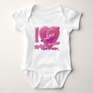 I Love My Great Grandma pink/purple - heart Baby Bodysuit