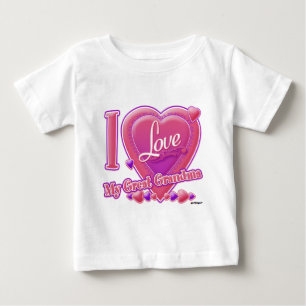 I Love My Great Grandma pink/purple - heart Baby T-Shirt