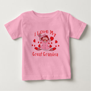I love My Great Grandma Rag Doll & Hearts Baby T-Shirt