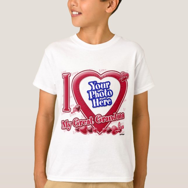 I Love My Great Grandma red heart - photo T-Shirt (Front)