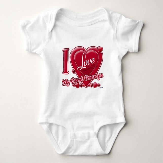 I Love My Great Grandpa red - heart Baby Bodysuit (Front)