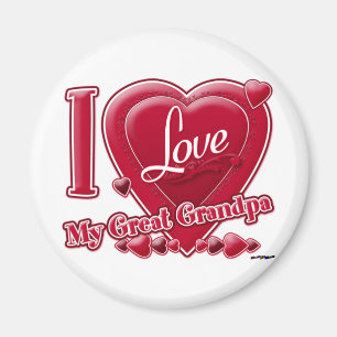 I Love My Great Grandpa red - heart Magnet