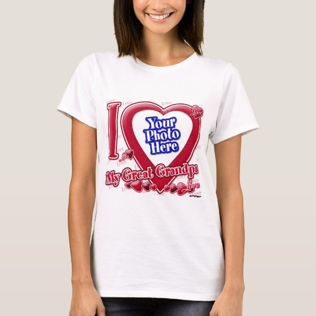 I Love My Great Grandpa red heart - photo T-Shirt (Front)