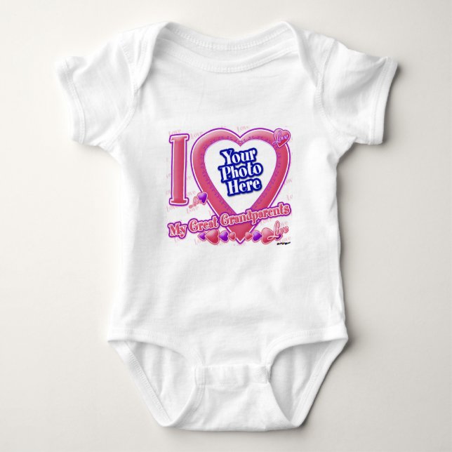 I Love My Great Grandparents pink/purple - photo Baby Bodysuit (Front)
