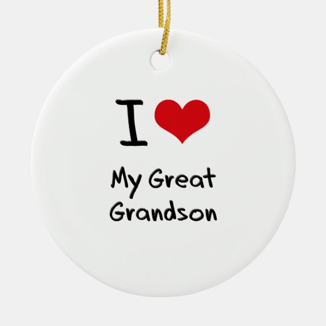 I Love My Great Grandson Ceramic Tree Decoration (Front)