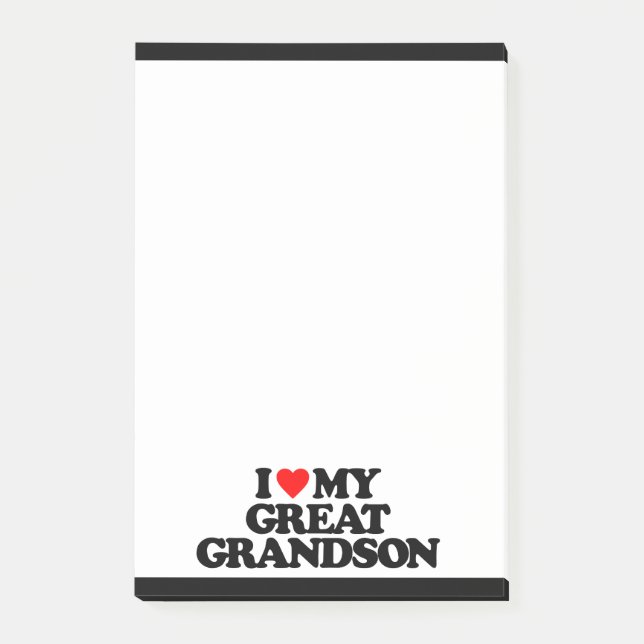 I LOVE MY GREAT GRANDSON POST-IT NOTES (Front)