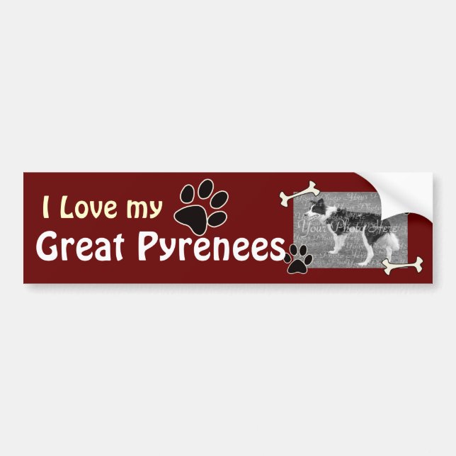 I love my Great Pyrenees Bumper Sticker (Front)
