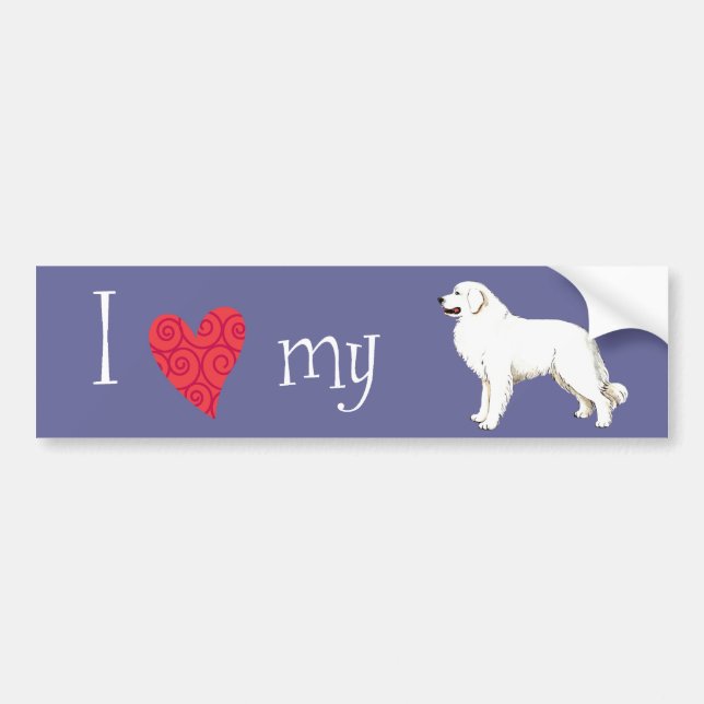 I Love my Great Pyrenees Bumper Sticker (Front)