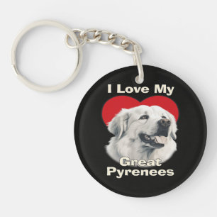 I love My Great Pyrenees Dog Key Ring