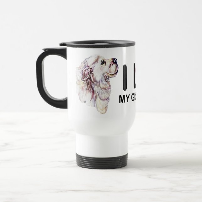 I Love My Great Pyrenees Travel Mug (Left)
