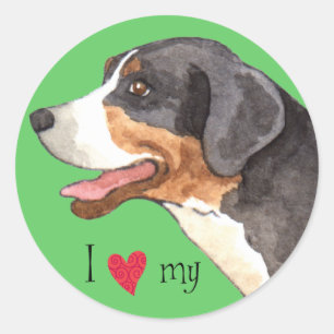 I Love my Greater Swiss Mountain Dog Classic Round Sticker