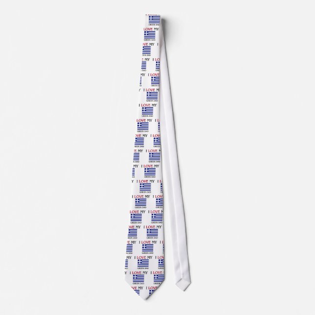 I Love My Greek Dad Tie (Front)