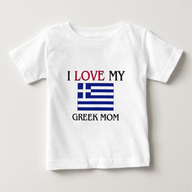I Love My Greek Mum Baby T-Shirt (Front)