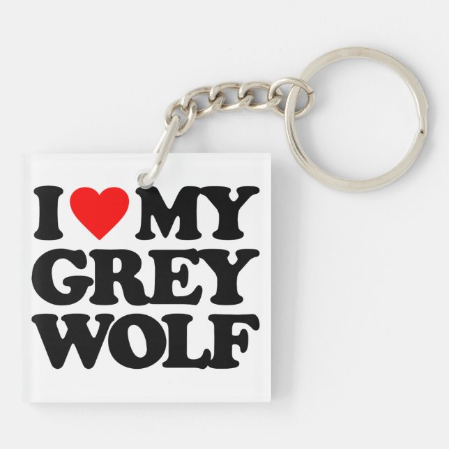 I LOVE MY GREY WOLF KEY RING (Back)