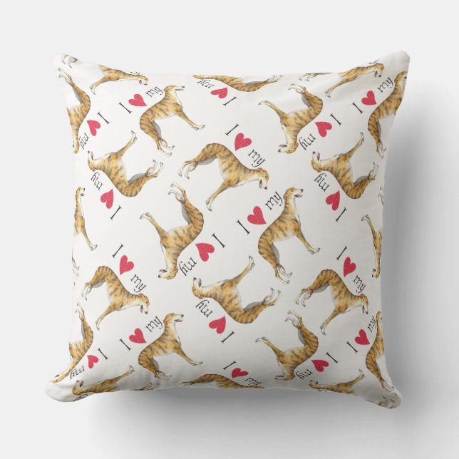 I Love my Greyhound Cushion (Front)