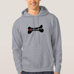 I Love My Greyhound - Dog Bone Hoodie
