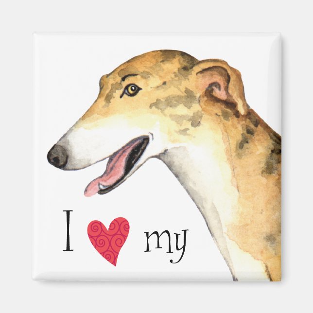 I Love my Greyhound Magnet (Front)