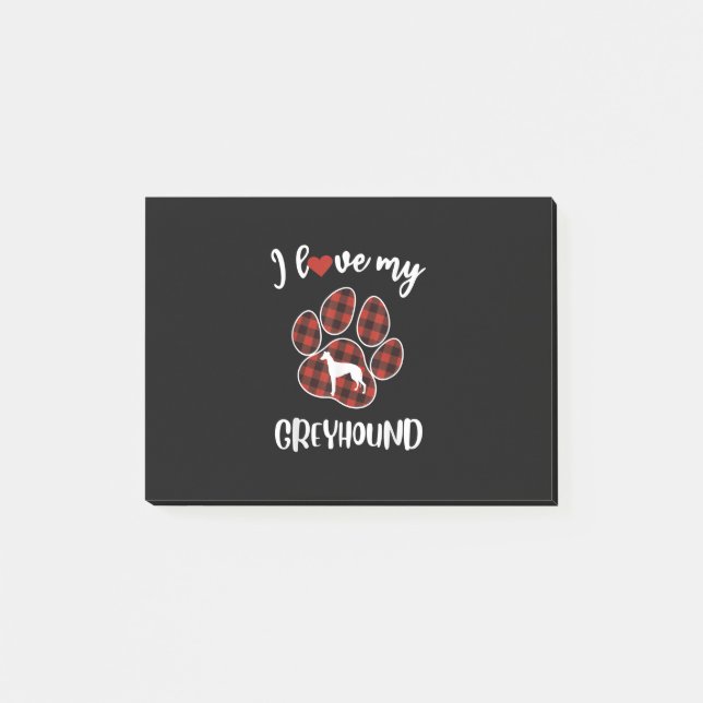 i love my greyhound valentine dog lover post-it notes (Front)