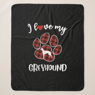 i love my greyhound valentine dog lover sherpa blanket