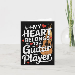 I Love My Guitar Player Husband Wife Funny  Card