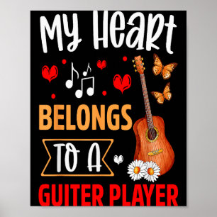 I Love My Guitar Player Husband Wife Gifts Valenti Poster