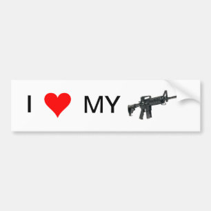 I Love My Gun (AR-15) Bumper Sticker